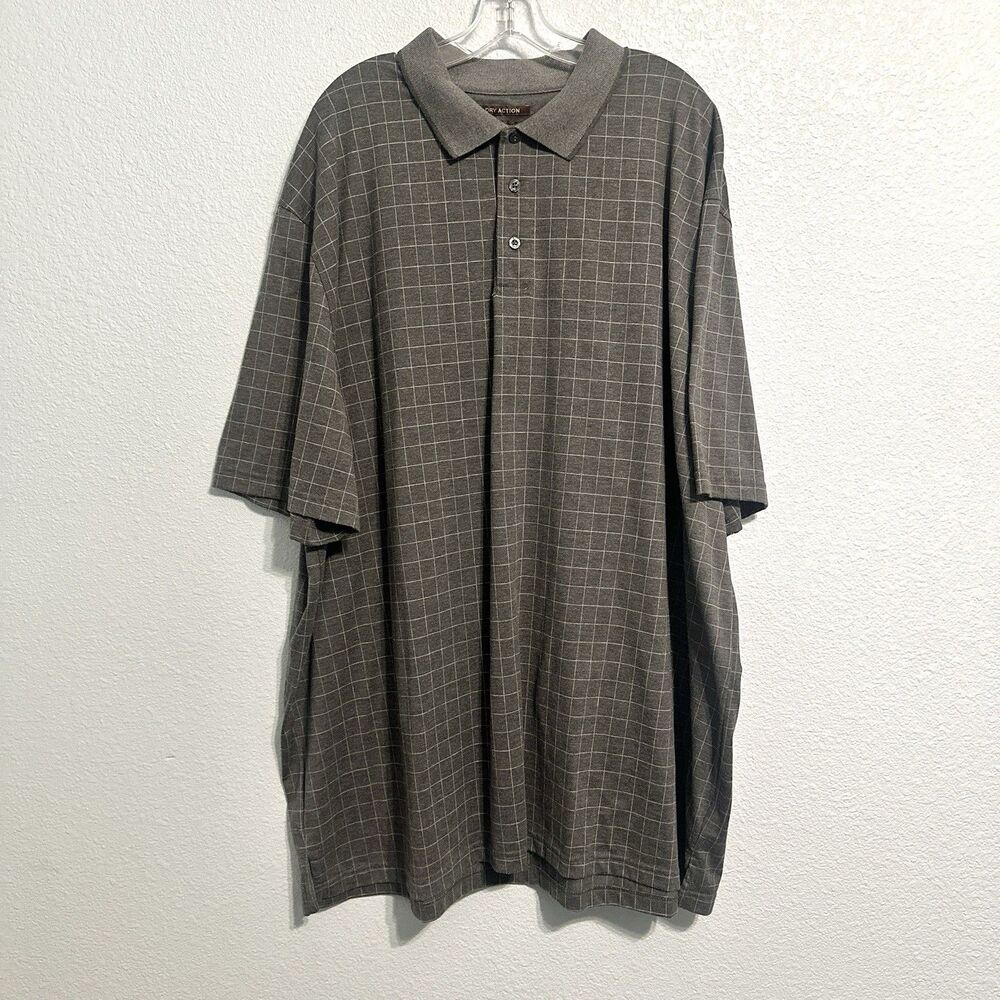 Oak Hill Shirt Men’s Size 4XLT Short Sleeve Polo Grey Dry Action